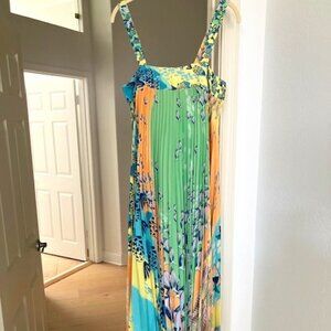 Anthropologie long flowy ocean-pattern dress